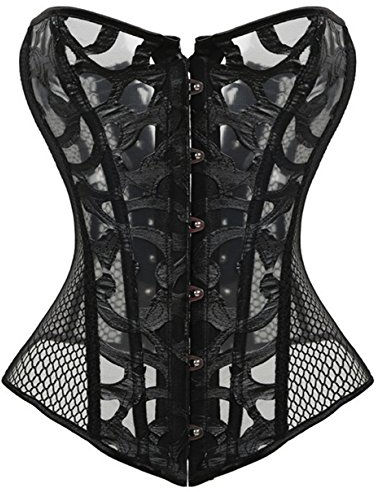 KUOSE Damen Weiß Body Shaper Vollbrust Corsage Top bergrößen, 36-38 EU, Schwarz