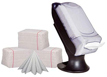 Blanc HYGIENIC Serviettenspender XXL – Serviettenhalter mit Standfuß, Set mit 1x Papierservietten-Spender inkl. 3.840x Servietten, 2-lagig, ideal für Kantinen, Großküchen etc.