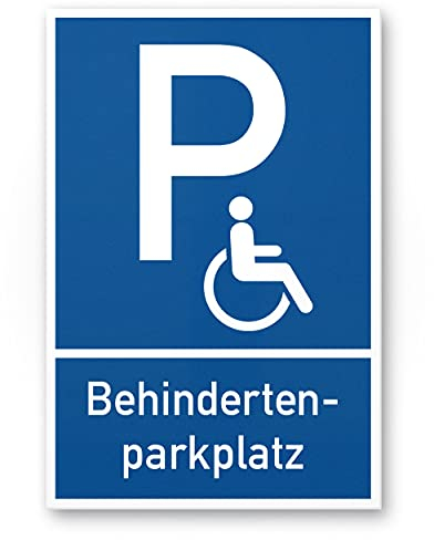 Komma Security Parkplatz Behinderte Behindertenparkplatz Schild 20 x 30 cm Hinweisschild Behindertenparkplatz Parkplatzschild Reserviert - Rollstuhlfahrer Parkplatz freihalten