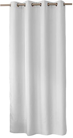 ED ENJOY HOME Rideau Décoratif à Œillets argentés, 140x240 cm, Blanc, 100% Polyester, Satiné, Collection Basic