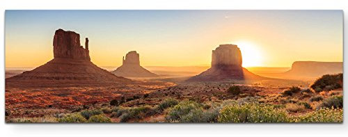 Paul Sinus Art Leinwandbilder | Bilder Leinwand 150x50cm Weite Wüste den USA