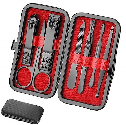 Manicure set Men Personal Care Tools Accessories Finger and Toe Nail Clippers Set Professional Manicure Pedicure Kit With Travel Case Nail Grooming Kit Gifts for Men Women Father Mother