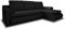 Ecksofa Santi - Polsterecke L-Form, Schlafsofa mit Bettkasten, Couchgarnitur mit Schlaffunktion, Couch, Sofa, Sofagarnitur (Schwarz + Schwarz (Madryt 1100 + Berlin 02), Ecksofa Rechts)
