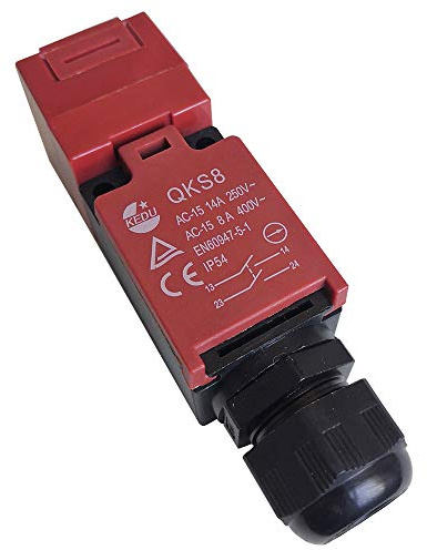 KEDU Sicherheit Schlüsselschalter NC NO Zweipolig Maschine Verriegelung Türschalter 250V/400V QKS8, 2-Pack (F1， M20)