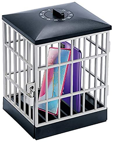 SANIDIKA Mobile Prison Cell Phone Jail with Timer, Cell Lock Up Box to Keep You Away from Your Cell Phones, Set Timer Within 60 Minutes and Ring,Classroom Home Table Office Storage Locker Gadget Gift