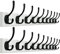WEBI Garderobenhaken Wand,97cm Lang Garderobenleiste mit 10 Haken,Wandgarderobe,Kleiderhaken Wand,Garderobe Hakenleiste für Mäntel,Jacken,Schwarz auf Weiß,2 Stück