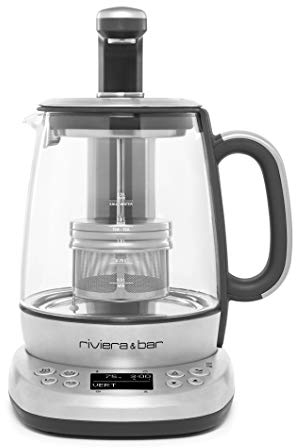 riviera&bar - Théière Bouilloire à Température Réglable CHA DAO EXPERT - Verre Trempé et Inox - Mode Silencieux - Infusion Thé Optimale - 1,5L, 22x36,5x29,5 cm