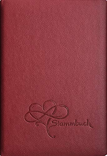 Das Neue Umwelt-Stammbuch Gala aus Appleskin-Apfelkunstleder, granatrot, Blindprägung Unendliche Liebe, Stammbuchformat (60995R)
