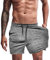 Agilelin Herren Sporthose,Training Kurze mit Tasche,Quick Dry Laufhose (Grau/2XL)