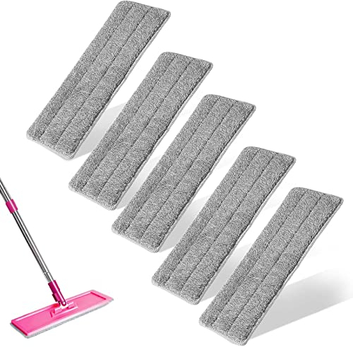 Mopa de Microfibra 5 Piezas, Trapeador de Microfibra de Algodón, Almohadillas de Repuesto para la Absorción de Suciedad y Agua, Almohadillas de Limpieza de 12x32 cm