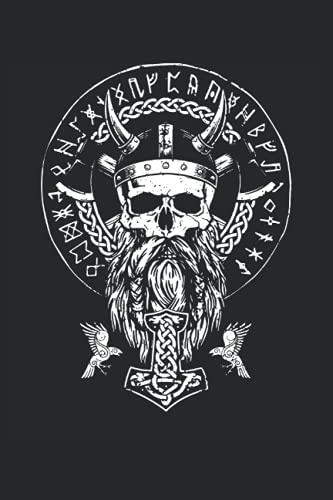 Wikinger Viking Raben Flügel Schwingen Nordische Mythologie: NOTIZBUCH - Lustiges Wikinger Mittelalter Geschenk, Geschenkidee - A5 (6x9) - 120 Seiten ... Geburtstag, Lustig, Wikinger, Vegvisir, Odin