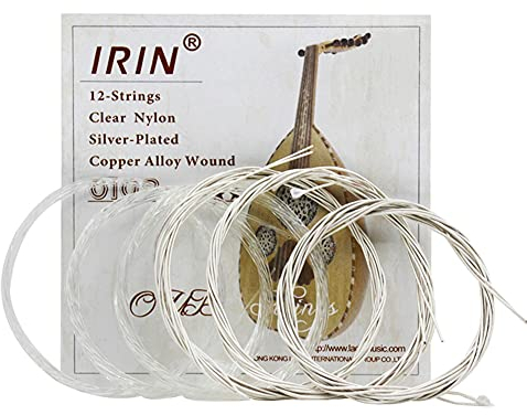 Oud Saiten, 12 versilberte Kupferlegierung Nylon 11-Saite 12-Saite Set Versilbert Klar Normalspannung Saiten Eingestellt Ersatzzubehör für Oud-Liebhaber (12strings)