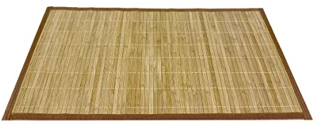 THE SECRET HOME - Alfombra Bambú - 80x110cm - Antideslizante y Resistente - Decoración del Hogar - Ideal para Salón, Comedor o Recibidor - Color Natural Claro