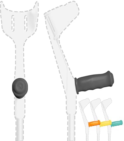 MySleeve - Ergonomische Griffe für Krücken (2 Stück), verhindert das Herunterfallen von Krücken, Krücken Polster, Zubehör Krücken, NICHT für anatomische Krücken - 21x6,5x9cm, schwarz