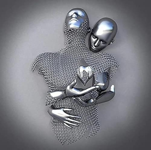 ZMURED 3D Wall Art Decor Artwork Figure Statue Modern Art Canvas Painting,Large Wall Art for Bathroom Bedroom Decoration (Hold Gray Heart)