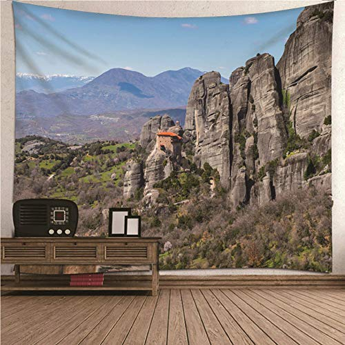 Banemi Bunte Wandteppich, Wandteppich Kinderzimmer Groß Grau Grün Alpenwald Polyester Wandteppich Wanddeko für Wohnzimmer 350x256CM