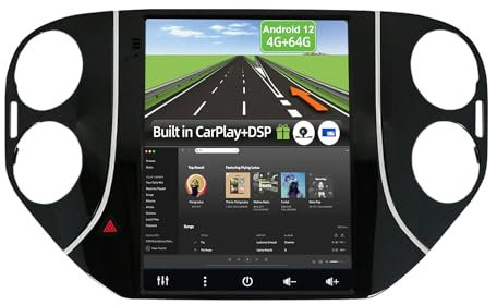 YUNTX Android 14 2 Din Autoradio adatto per VW Tiguan (2010-2012)-4G+64G-[Integrato CarPlay/Android auto/DSP]-Gratuiti LED Camera-Supporto DAB/Controllo del Volante/360 Camera/Bluetooth