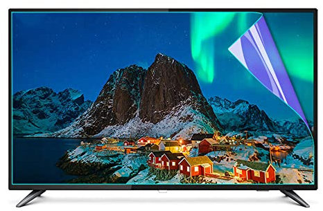 XRRX TV Screen Protector for 50/55/58/60/65 Inch LCD, Anti-Blue Light TV Monitor Filter, Glare Relieve PET Screen Filter for Sharp, Samsung, Hisense, Curved Screen / 60in 1338x756mm