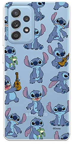 Schutzhülle für Samsung Galaxy A52 4G - A52 5G - A52S 5G Offizielles Lilo & Stitch Stitch Muster Transparent zum Schutz Ihres Handys