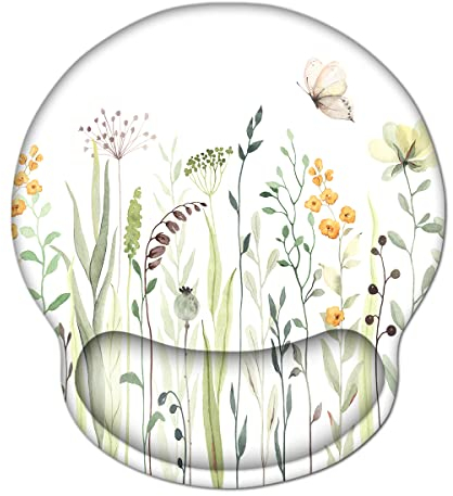 AOKSUNOVA Ergonomische Mauspads mit Handgelenkauflage Mauspad mit Handauflage Gel Mauspad mit Motiv Blumen