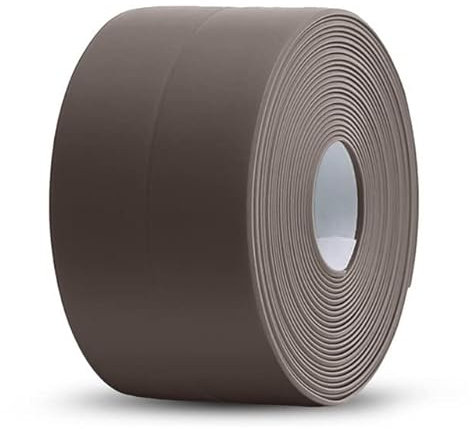 Badezimmer-Dichtungsband, Duschwanne, Badewannen-Dichtungsband, weißes PVC, selbstklebend, wasserdicht, Wandaufkleber für Küche, Dichtungsstreifen, Kaffee, 1,5 Zoll (3,8 cm), 10,5 Fuß (3,2 m)