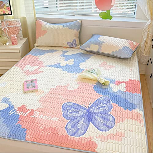 3-teilige Matte Sommer Kühlende Latex Matratze Topper Kühlmatte Pad Cover Faltbare Bett Mat Cool Schlafmatratze Für Home School Dormitory Kinder Jungen Mädchen (Color : T, Size : 180x200cm/71x78inch