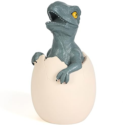 H&W Velociraptor Cub Piggy Bank, Shatterproof Eating Money Dinosaur Money Bank, First Coin Bank, Best Christmas Birthday for Kids Boys Girls Home Decoration