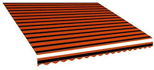 CIADAZ Markisenbespannung, Bespannung Fur Markise, Bespannung Balkon, Sonnenschutz Bespannung, Ersatzbespannung, Canvas Orange & Braun 400 x 300 cm
