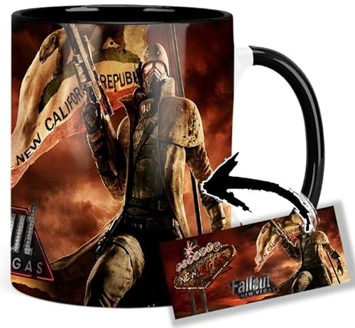 Fallout New Vegas Tasse Innen & Henkel Schwarz Keramikbecher Mug