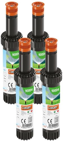 Claber 90004 - Pop-up regolabile da 0° a 350° escursione dal terreno di 2, colore Nero (Confezione da 4)
