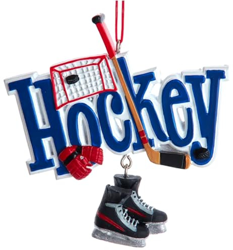 The Bridge Collection 9,5 cm Hockey-Ornament – Hockeytor, Hockeyschläger und Eishockeyschlittschuhe, Weihnachtsbaumschmuck – Hockeyspieler-Sportornament – Skating-Ornament