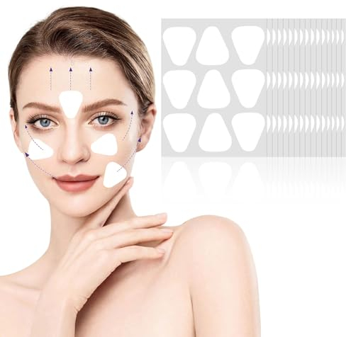 LOPHE Face Lifting Tape, 144 PCS Anti-Falten-Streifen für das Gesicht, Hautpflege-Pads zum Glätten von Augen, Mund & Stirn, Antialterung Anti-Falten-Pflaster Behandlung für Lifting über Nacht