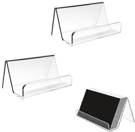 Visitenkartenhalter Acryl Transparent Visitenkartenständer Messestand Visitenkartenbox Kartenorganisator Postkartenständer Grußkartenständer Organizer Display Stand Aufbewahrung für Büro Postkarten