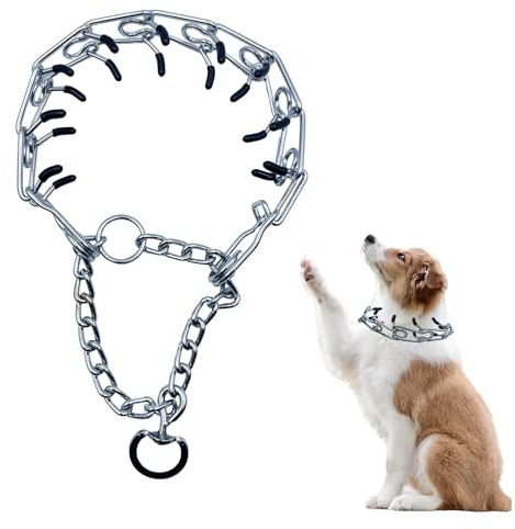 Collar de Perro de Acero Inoxidable Ajustable y Desmontable - Entrenamiento Al Aire Libre, Pata Áspera Duradero - Para Perros Medianos y Grandes - Plata 3,5mm*55cm