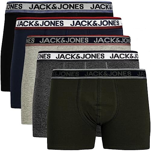JACK & JONES Boxershorts 5er Pack Herren Plus Big Size Übergröße Kep11 Trunks Shorts Baumwoll Mix Unterhose 3XL 4XL 5XL 6XL 7XL 8XL (7XL, 5er Pack Bunt #51)