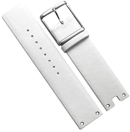 dayeer Strapazierfähiges Damen-Uhrenarmband aus weichem Leder für Calvin Klein CK K94231 (Color : White, Size : 22mm)