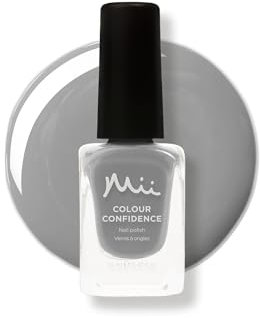 Mii Colour Confidence Quick Dry Nail Polish | Long Lasting & Fast Drying | Strengthening Nail Polish with Nourishing Formula | 14ml | Cool Grey, Cloudy Grey