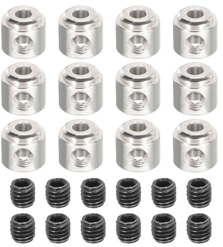 sourcing map 12Pcs RC Airplane Landing Gear Stopper 304 Stainless Steel 2.1mm(0.08) Plane Wheel Collar for RC Airplane Model Remote Aircraft