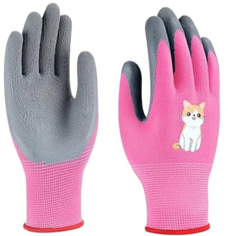 WLLKIY Kinder Schutzhandschuhe Kinder Langlebige wasserdichte Gartenhandschuhe Anti Biss Schnitt Sammeln Muscheln Schutz Pflanzarbeit Gadget (Color : Xs pink)