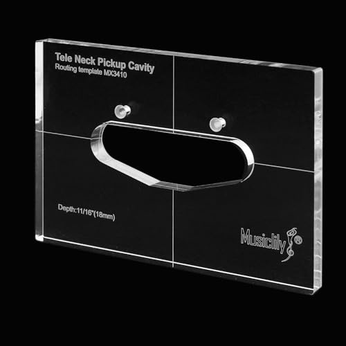 Musiclily Pro CNC Präzise Acryl Hals Tonabnehmer Pickup Routing Schablone | für Standard Tele Gitarren Körper