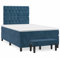 QJBSAVVA Marshmallow Bed Frame Betten Schlafzimmer Komplett Bodenbett - Boxspringbett mit Matratze Dunkelblau 120x200 cm Samt für Außenbereich Loft Gästezimmer Schlafzimmer