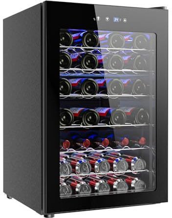 EUHOMY baño-145 - Refrigerador de vino debajo del mostrador, 15 pulgadas