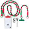 kedelux Phone Lanyard Crossbody, 1x Cell Phone Neck Strap 1 x Wrist Strap, Anti Theft Universal Nylon Phone Chain for iPhone Samsung, Christmas Red Green