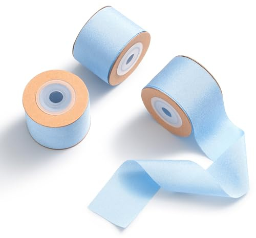 MORSUNBELA Geschenkband Breit Schleifenband Hochzeit Dekoband | Breites Geschenkband aus Chiffon und Stoff,elegantes Schleifenband,Seidenband Dekoband für Geschenke,Hochzeit und Schleifen