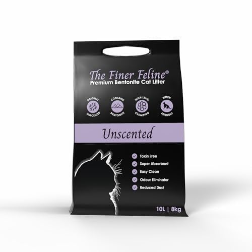 Bentonite Premium Cat Litter | Unscented | Lifelong Ultra-Absorbent & Odor Eliminating | Cat & Kitten Friendly | Soft on Paws | Hygienic Natural Clay for All Breeds & Ages (10L/5kg)
