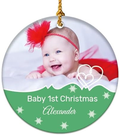 HOBULL Personalisierte Weihnachtskugeln mit Foto, 2025 Weihnachtsbaumschmuck Foto Weihnachtskugel Anhänger, Weihnachtsdeko Personalisiert Geschenke für Paare, Familie, Freunde, Kinder