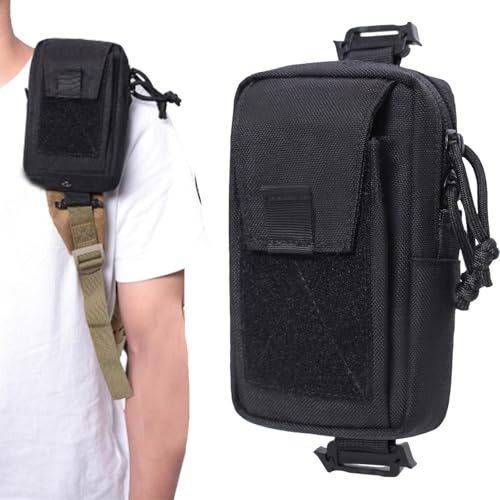 Custodia Frontale per Zaino con Tracolla Supporto Telefonico Multifunzione in Nylon a Spalla per Smartphone