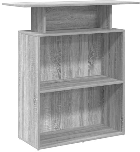 vidaXL Empfangstheke Grau Sonoma 100x40x104 cm Holzwerkstoff, Empfangstresen, Salon Empfangstheke, Kassentheke, Empfangstisch, Büro Empfangstheke