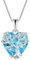 FJ Heart Tree of Life Necklaces for Women 925 Sterling Silver Aquamarine Necklace March Birthstone Pendant Family Tree Jewellery Gifts for Her