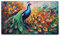 Giallobus - Gemälde - 62 - Majestätischer Pfau - Leinwand mit Standardrahmen - 100x60 - Bereit zum Aufhängen - Moderne
